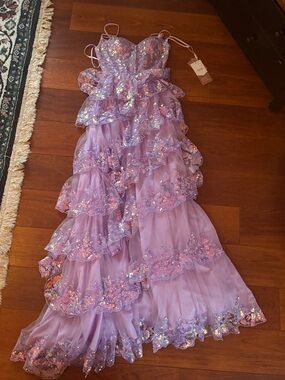 Lilac Sequin Prom Dress